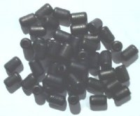 50 9x6mm Black Tubes (3mm hole) Wood Beads